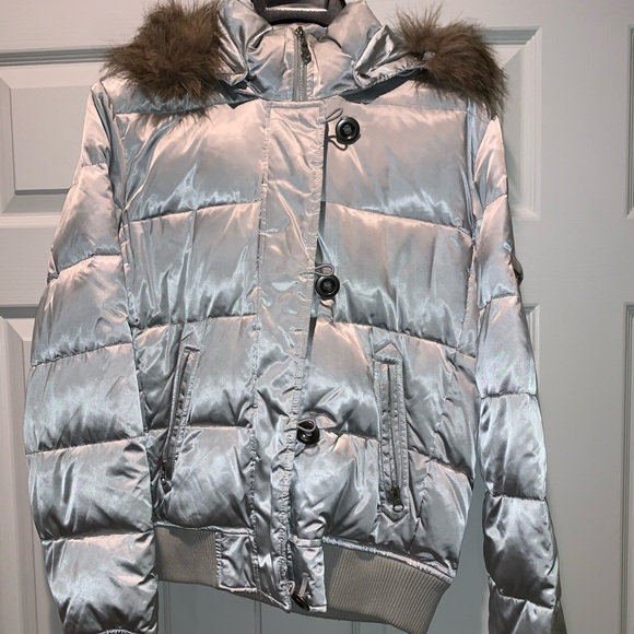 gap silver puffer jacket